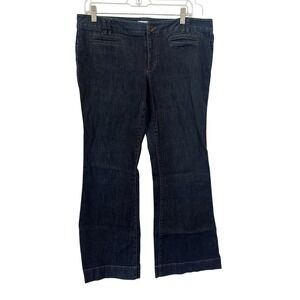 LOFT Ann Taylor Bootcut Jeans Womens‎ 12P Dark Indigo Wash Cotton Stretch Denim